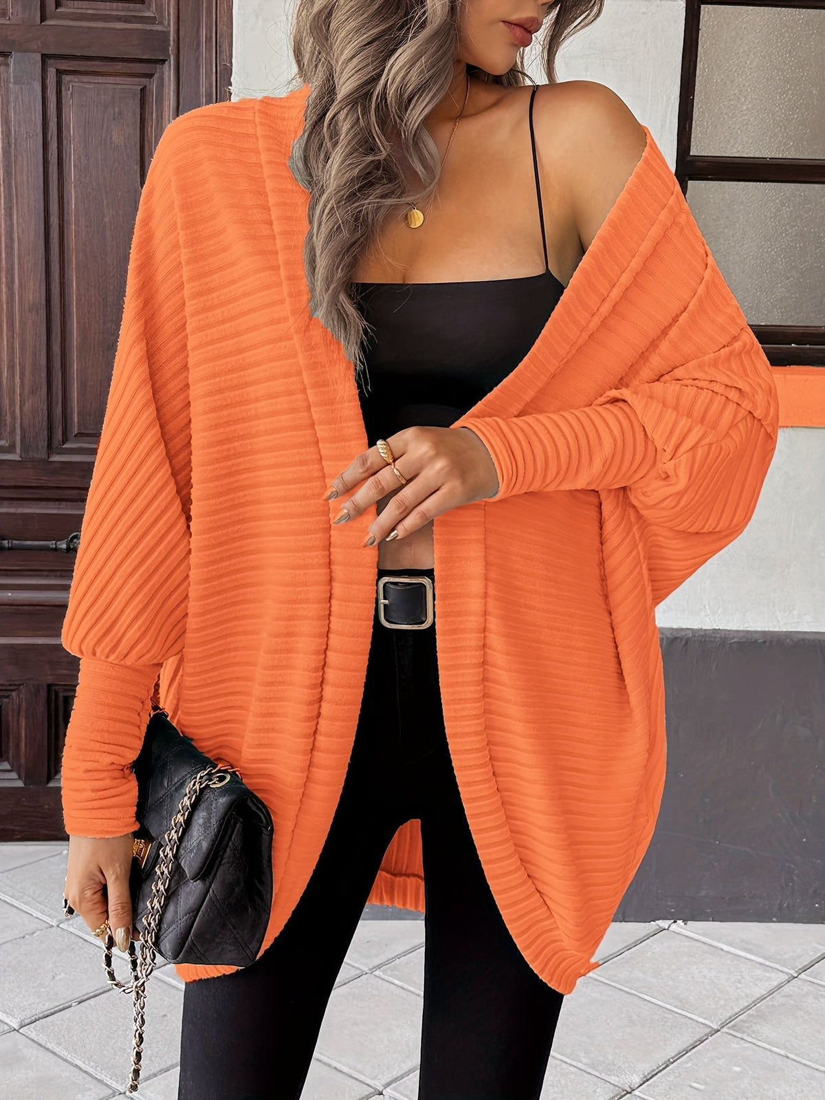 Relaxed Open-Front Cardigan – Casual Wear, Layering