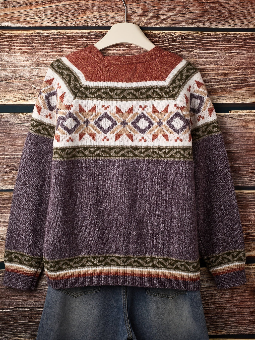 Patterned Button-Front Cardigan – Casual Wear, Layering