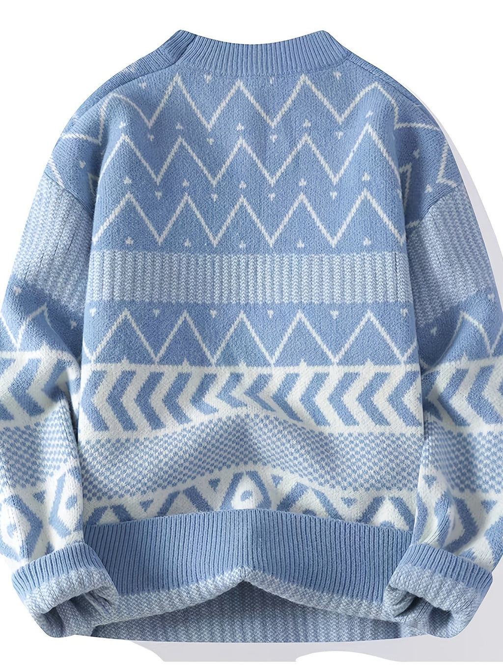Patterned Crew-Neck Sweater – Casual, Everyday