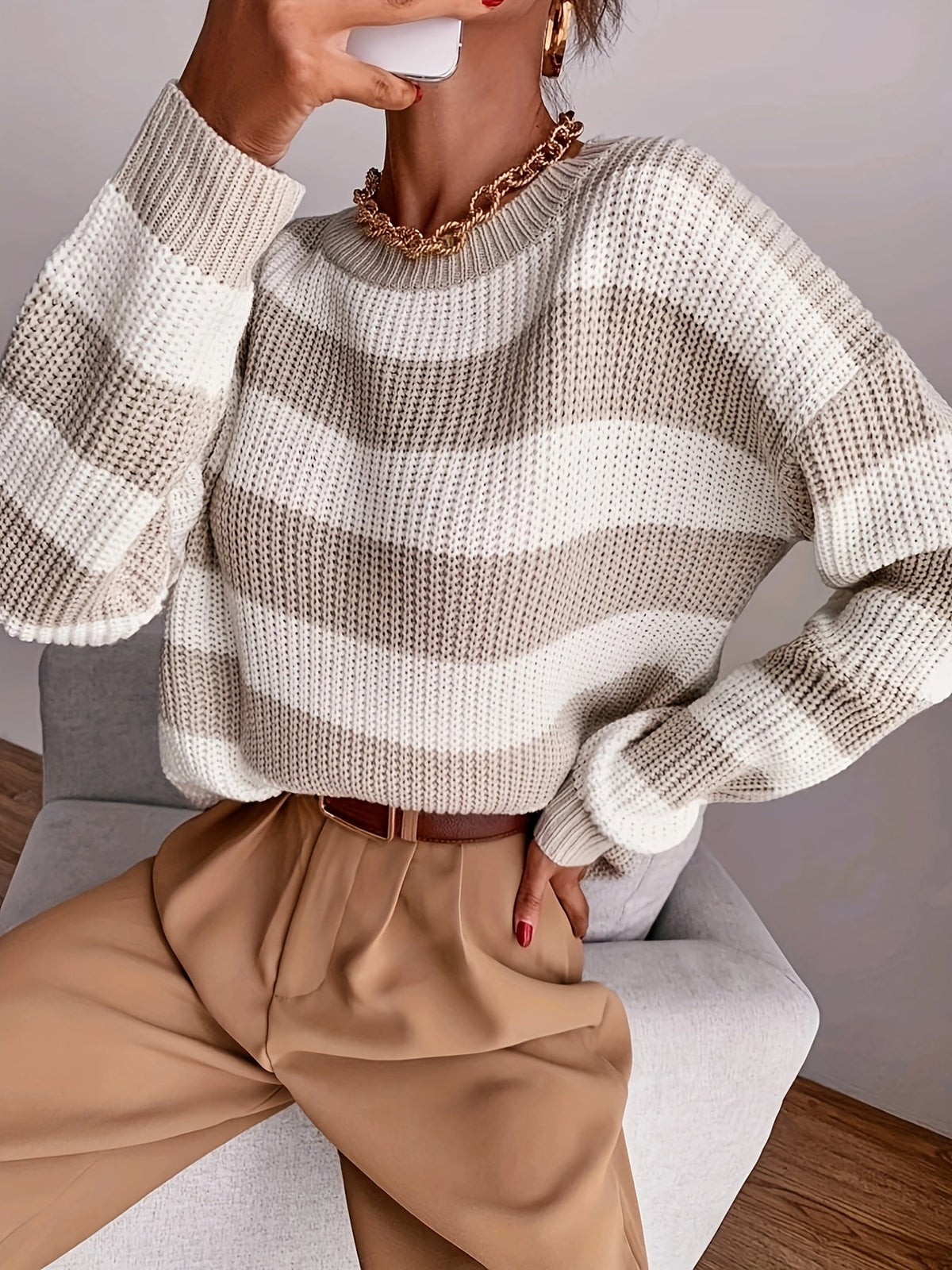 Relaxed Striped Sweater – Casual Wear, Everyday Comfort