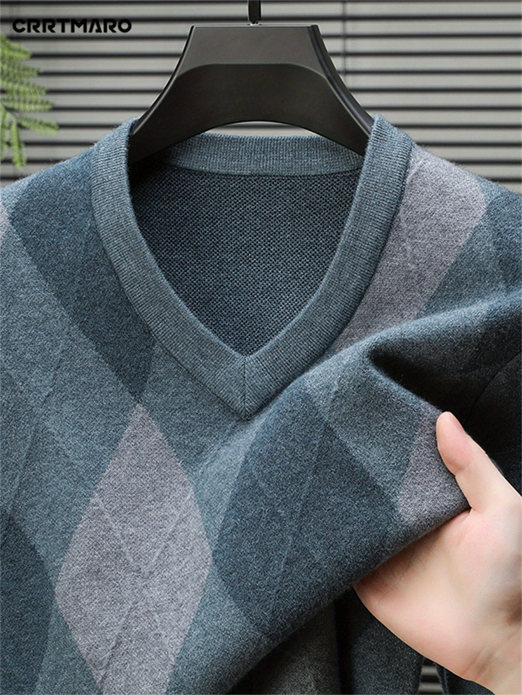Argyle V-Neck Sweater | Classic Style – Casual Wear, Office Attire