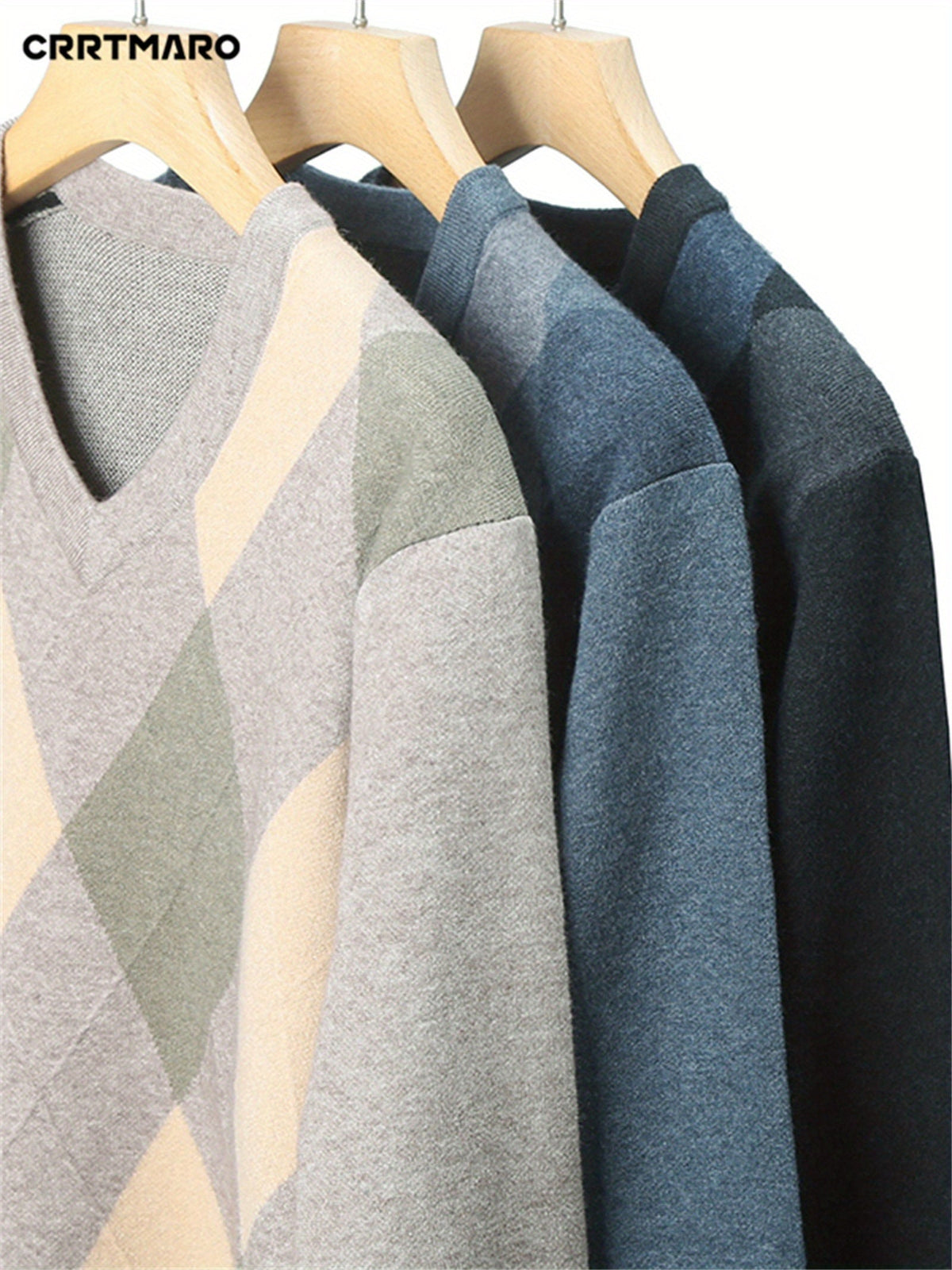 Argyle V-Neck Sweater | Classic Style – Casual Wear, Office Attire