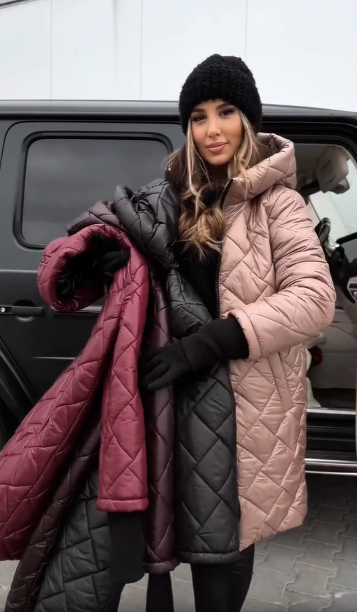 Elegant Quilted Puffer Jacket with Hood – Casual Wear, Winter Fashion
