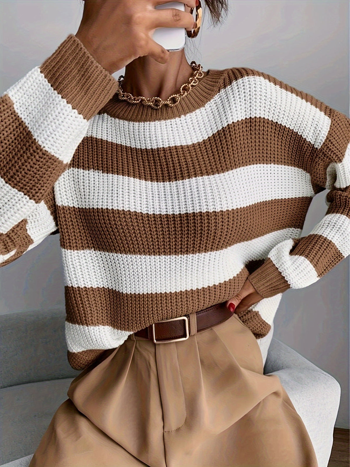 Relaxed Striped Sweater – Casual Wear, Everyday Comfort