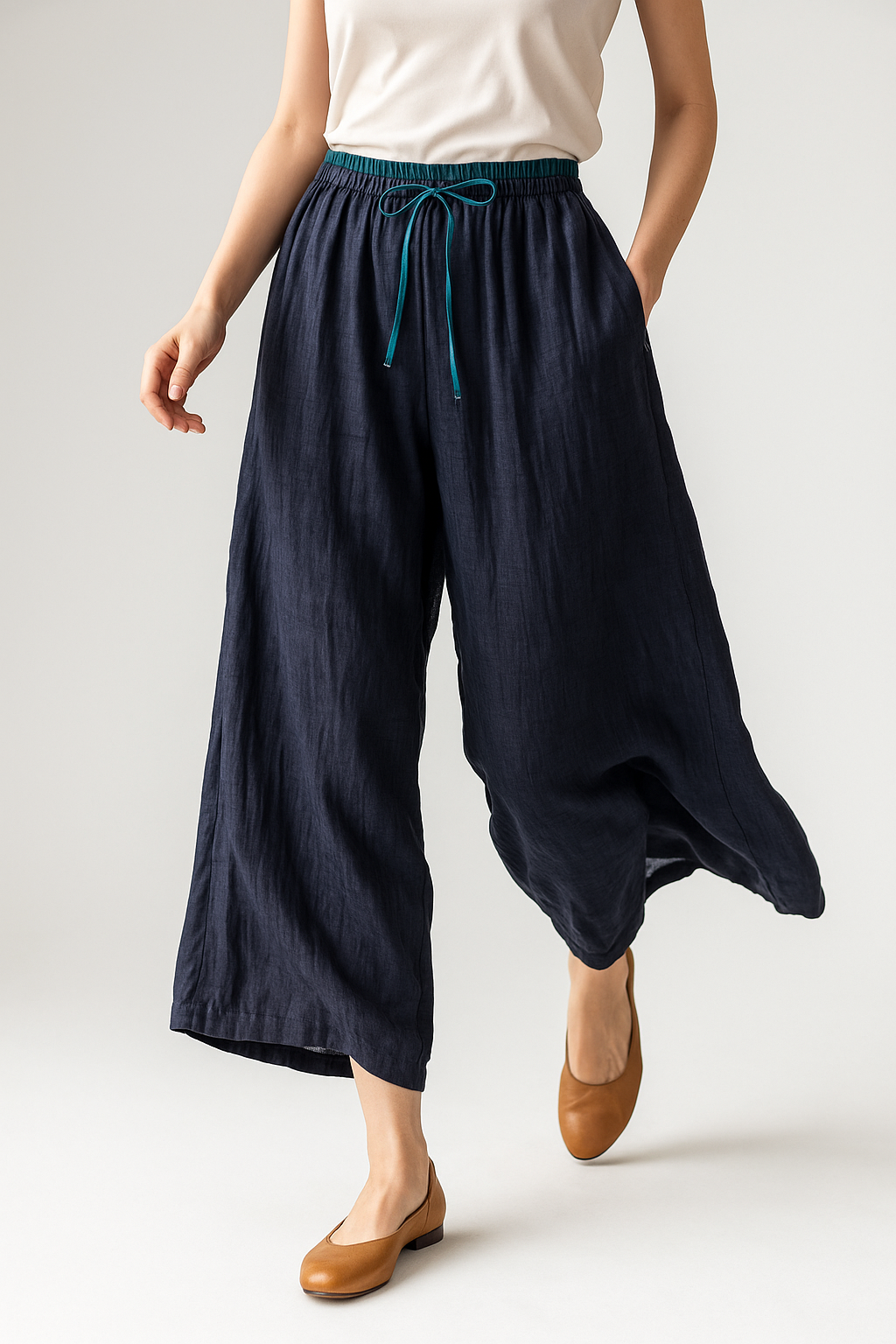 Linen Trousers for Women - Lightweight, Casual Fit, Perfect for Summer Wear