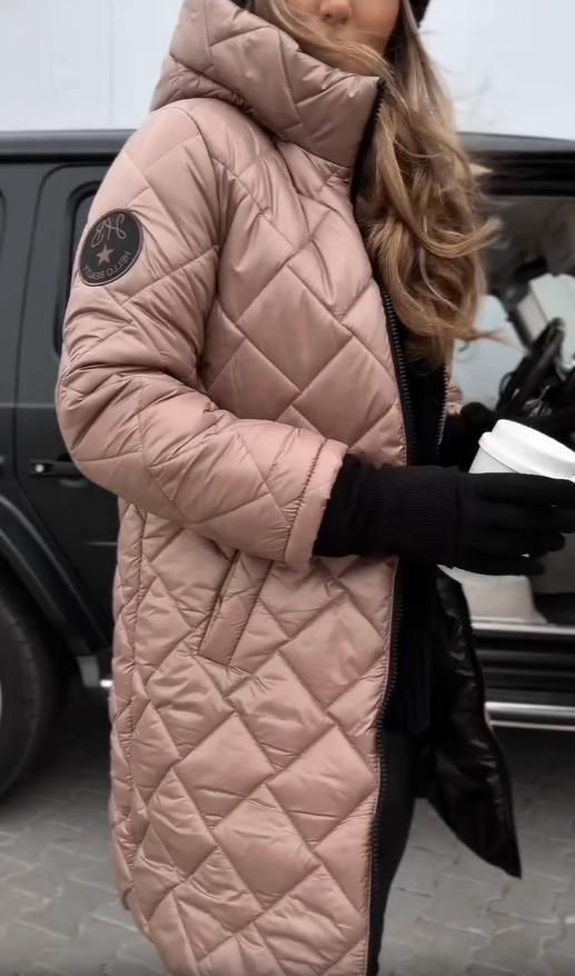 Elegant Quilted Puffer Jacket with Hood – Casual Wear, Winter Fashion