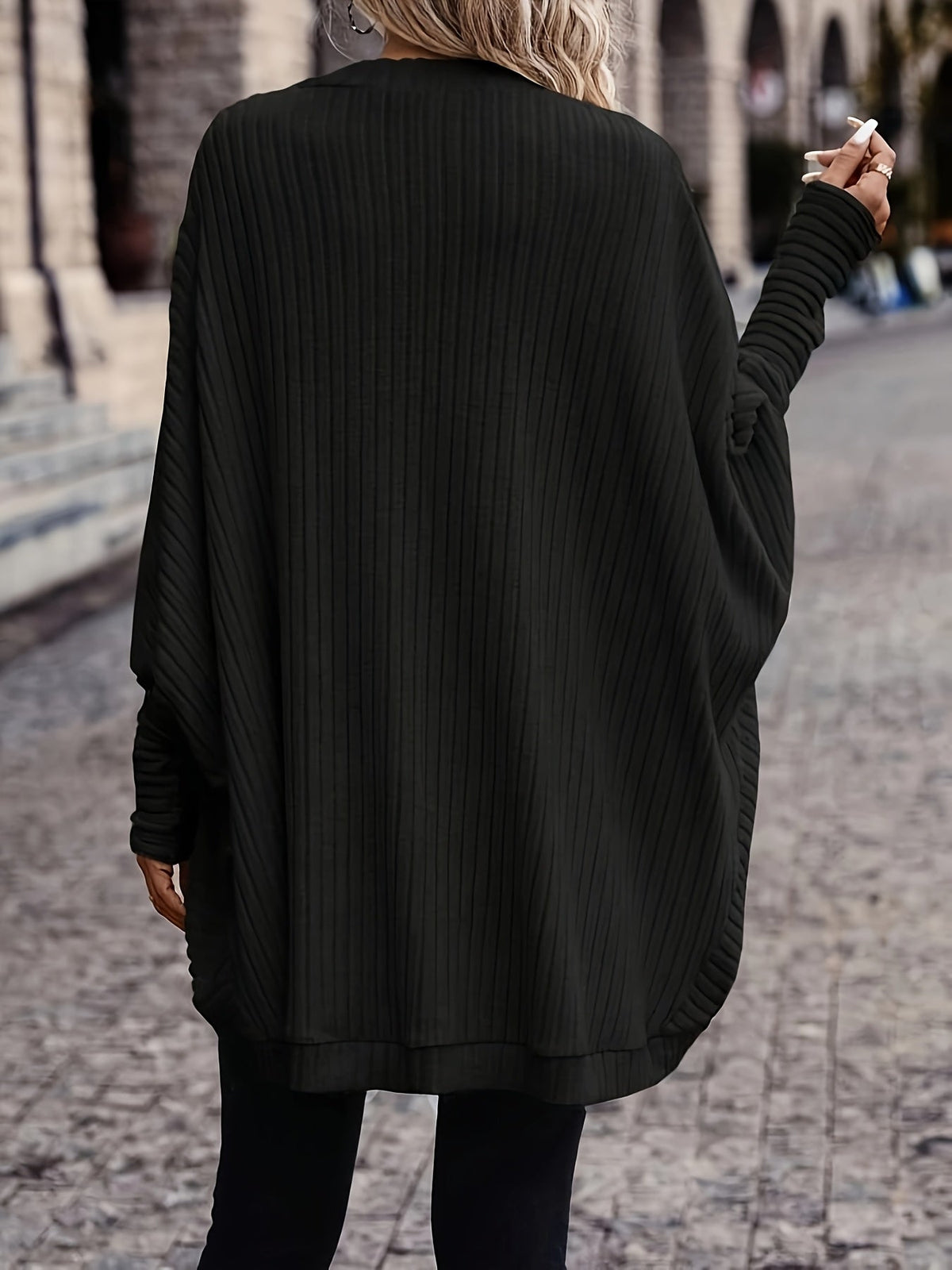 Relaxed Open-Front Cardigan – Casual Wear, Layering