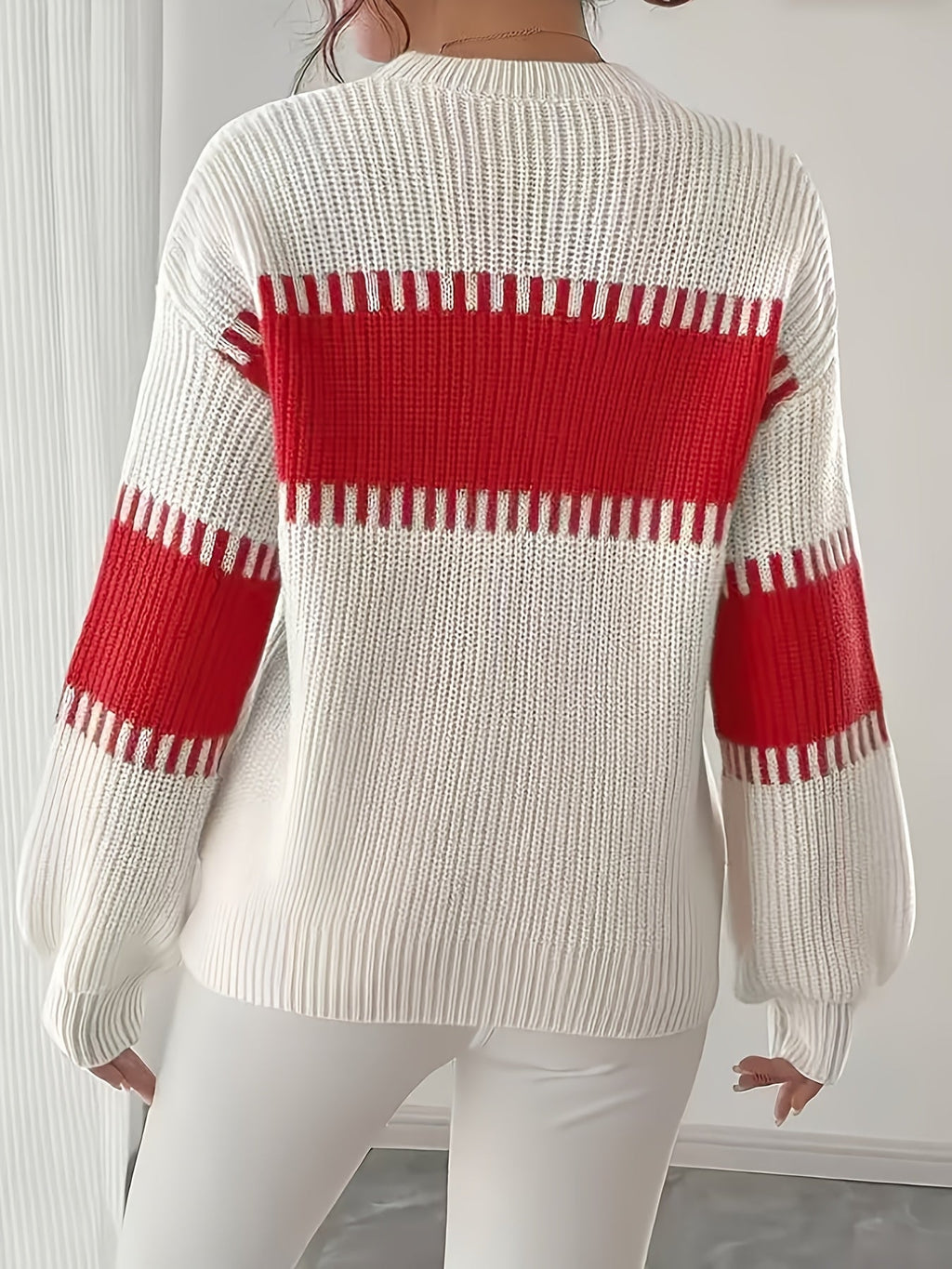 Colour-Block Striped Sweater – Casual Wear, Everyday Style