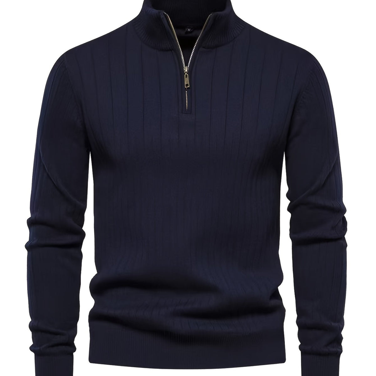 Quarter-Zip Stand Collar Sweater – Casual Wear, Office Style