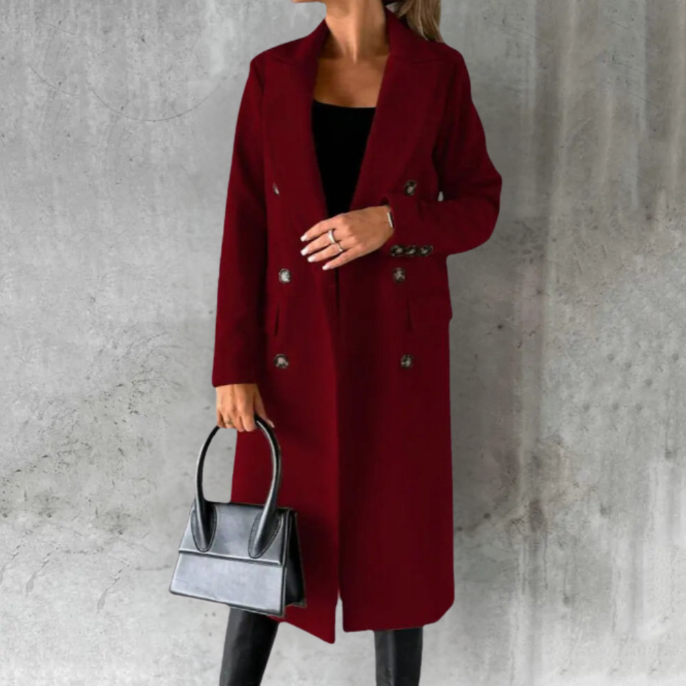 Luxe Wool Trench Coat – Casual, Office