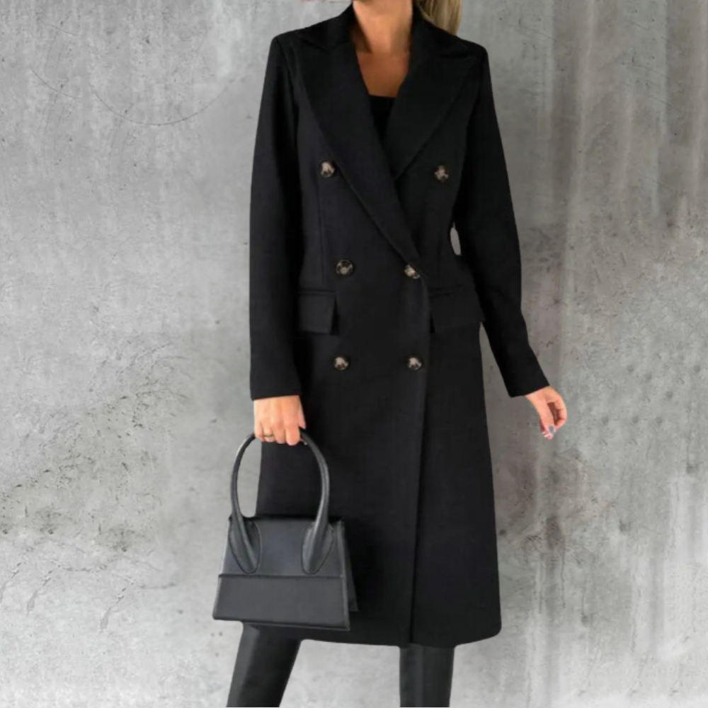 Luxe Wool Trench Coat – Casual, Office