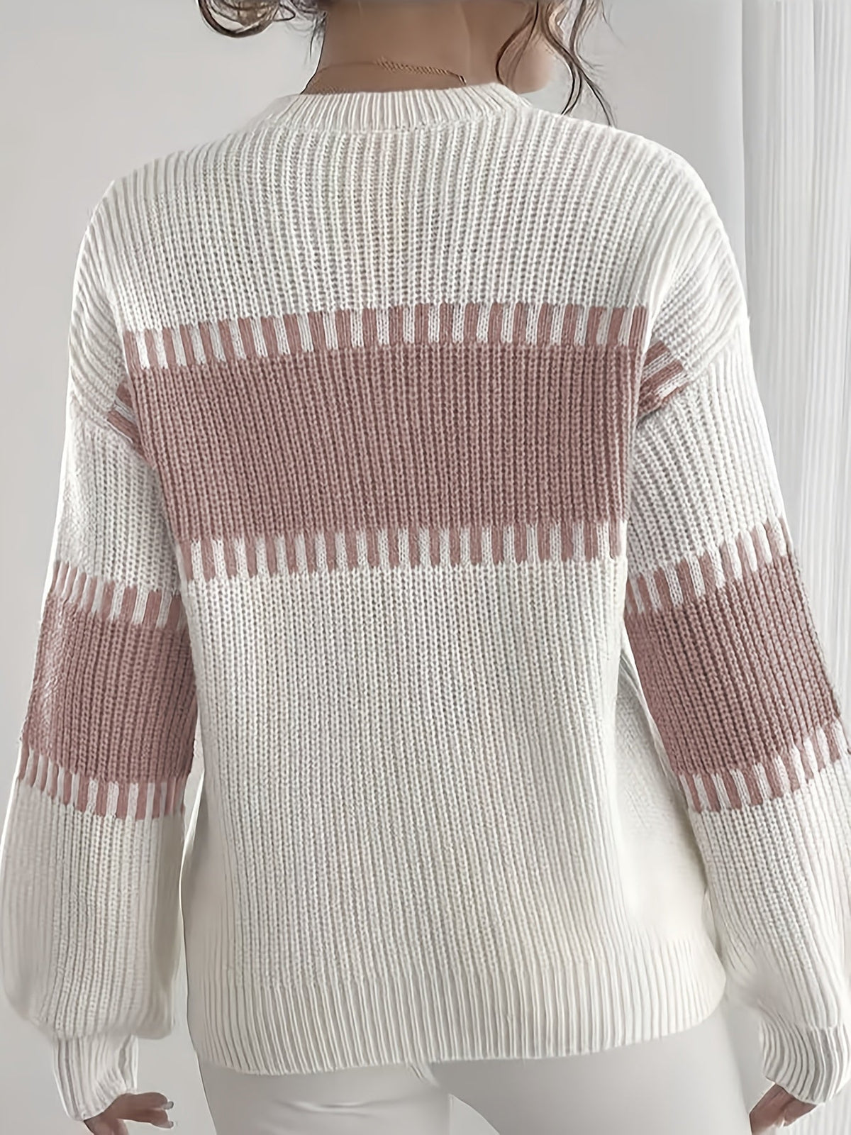Colour-Block Striped Sweater – Casual Wear, Everyday Style