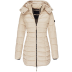 Hooded Down Jacket with Zipper – Casual Wear, Outdoor Activities