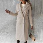 Luxe Wool Trench Coat – Casual, Office