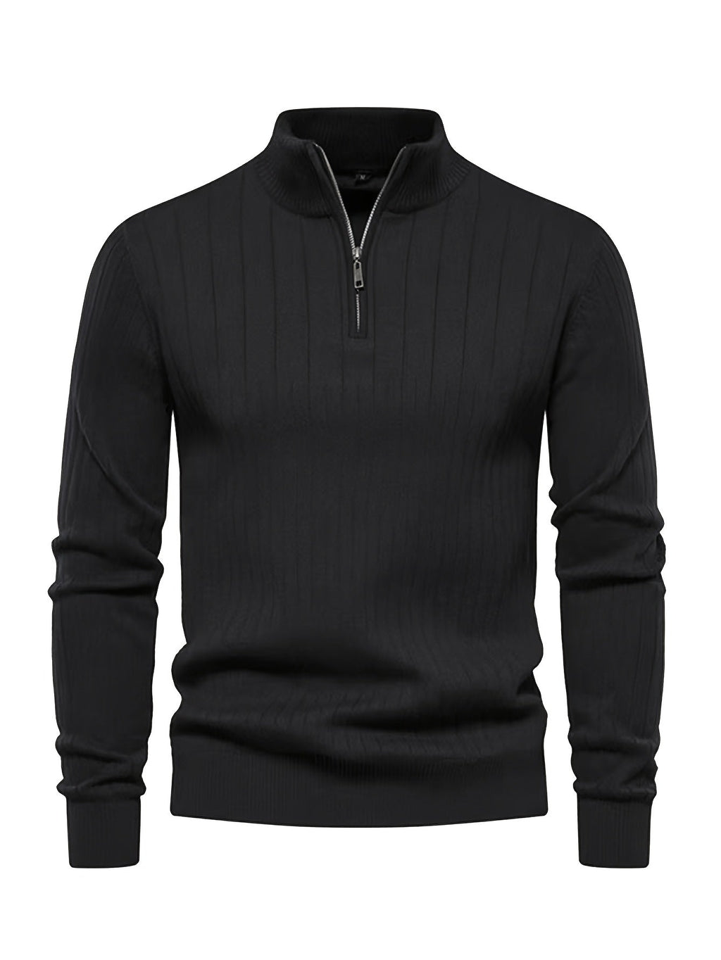 Quarter-Zip Stand Collar Sweater – Casual Wear, Office Style
