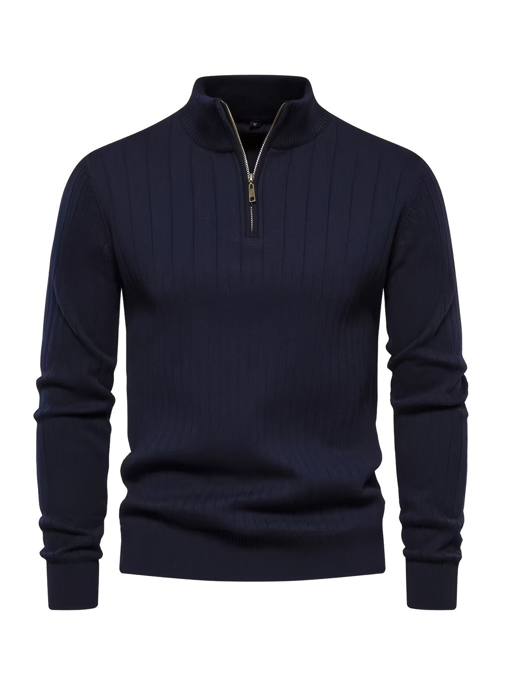 Quarter-Zip Stand Collar Sweater – Casual Wear, Office Style