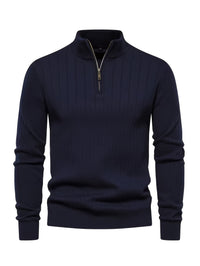 Men's Quarter-Zip Stand Collar Jumper