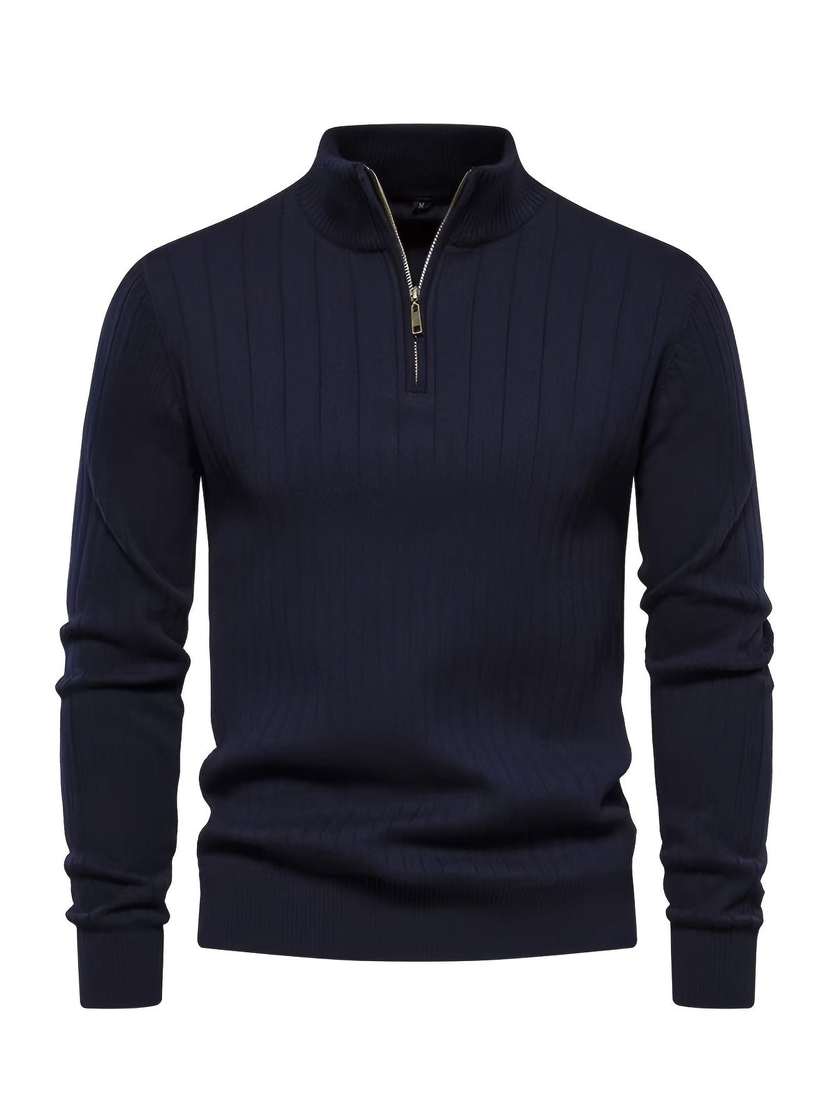 Quarter-Zip Stand Collar Sweater – Casual Wear, Office Style