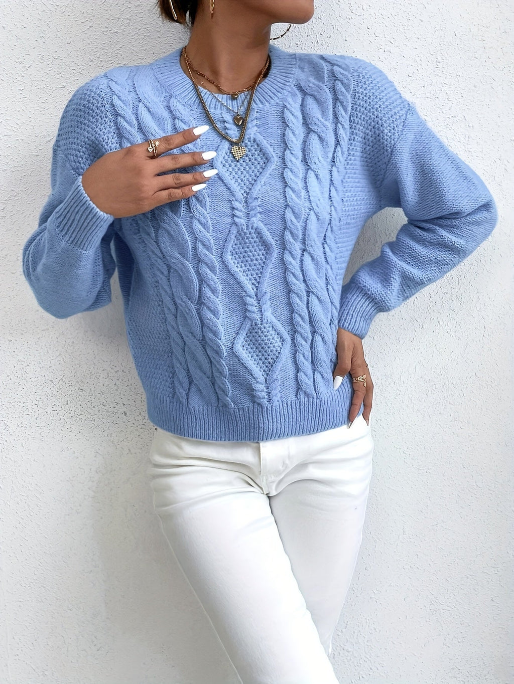 Chunky Cable-Knit Sweater – Casual Wear, Cozy Layering
