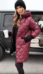 Elegant Quilted Puffer Jacket with Hood – Casual Wear, Winter Fashion