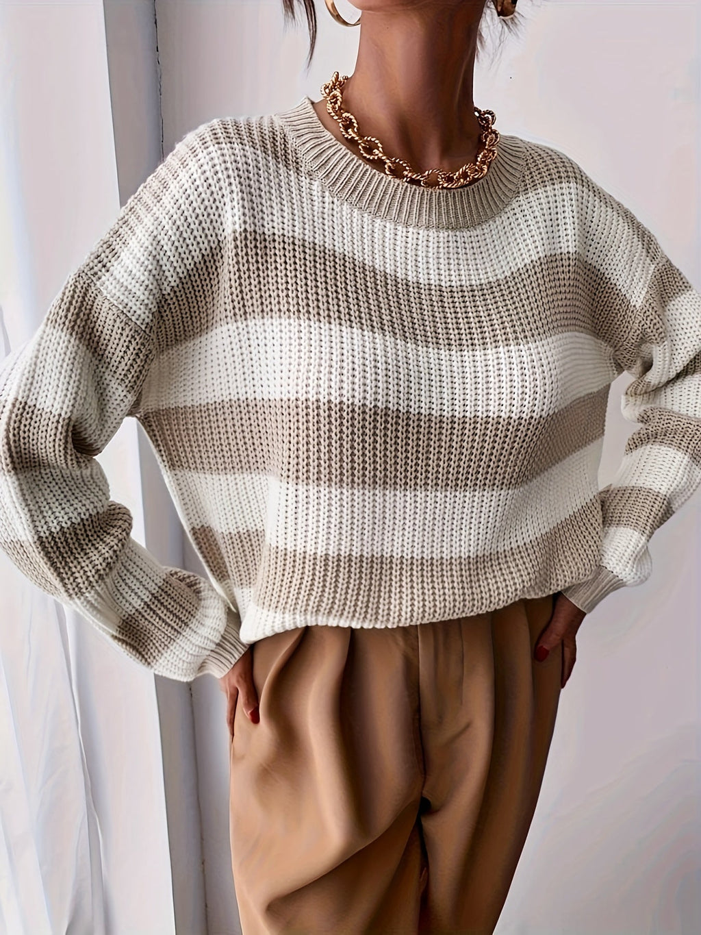 Relaxed Striped Sweater – Casual Wear, Everyday Comfort