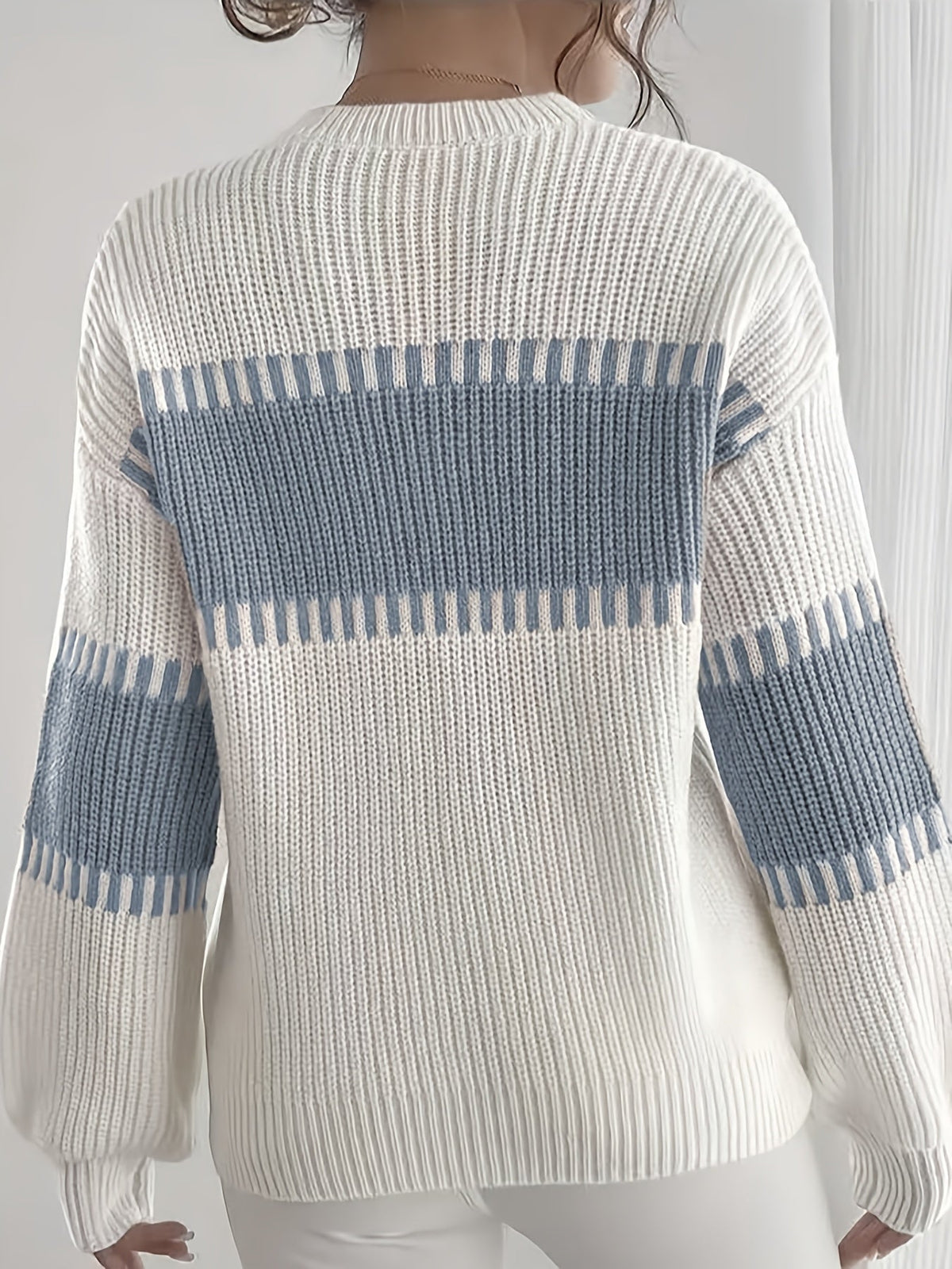 Colour-Block Striped Sweater – Casual Wear, Everyday Style