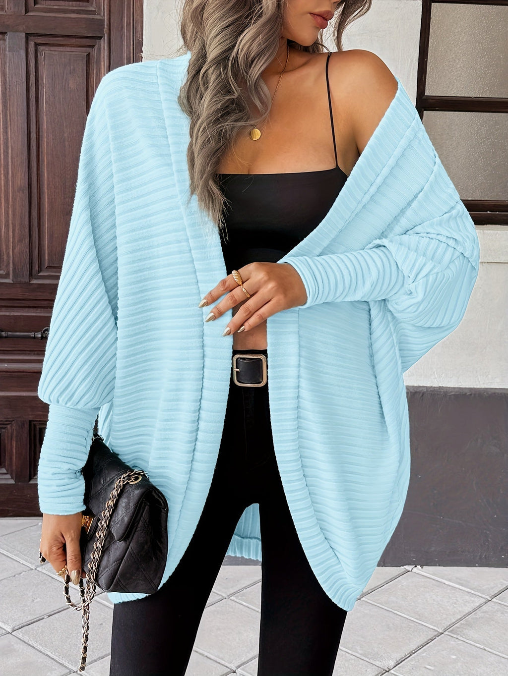 Relaxed Open-Front Cardigan – Casual Wear, Layering