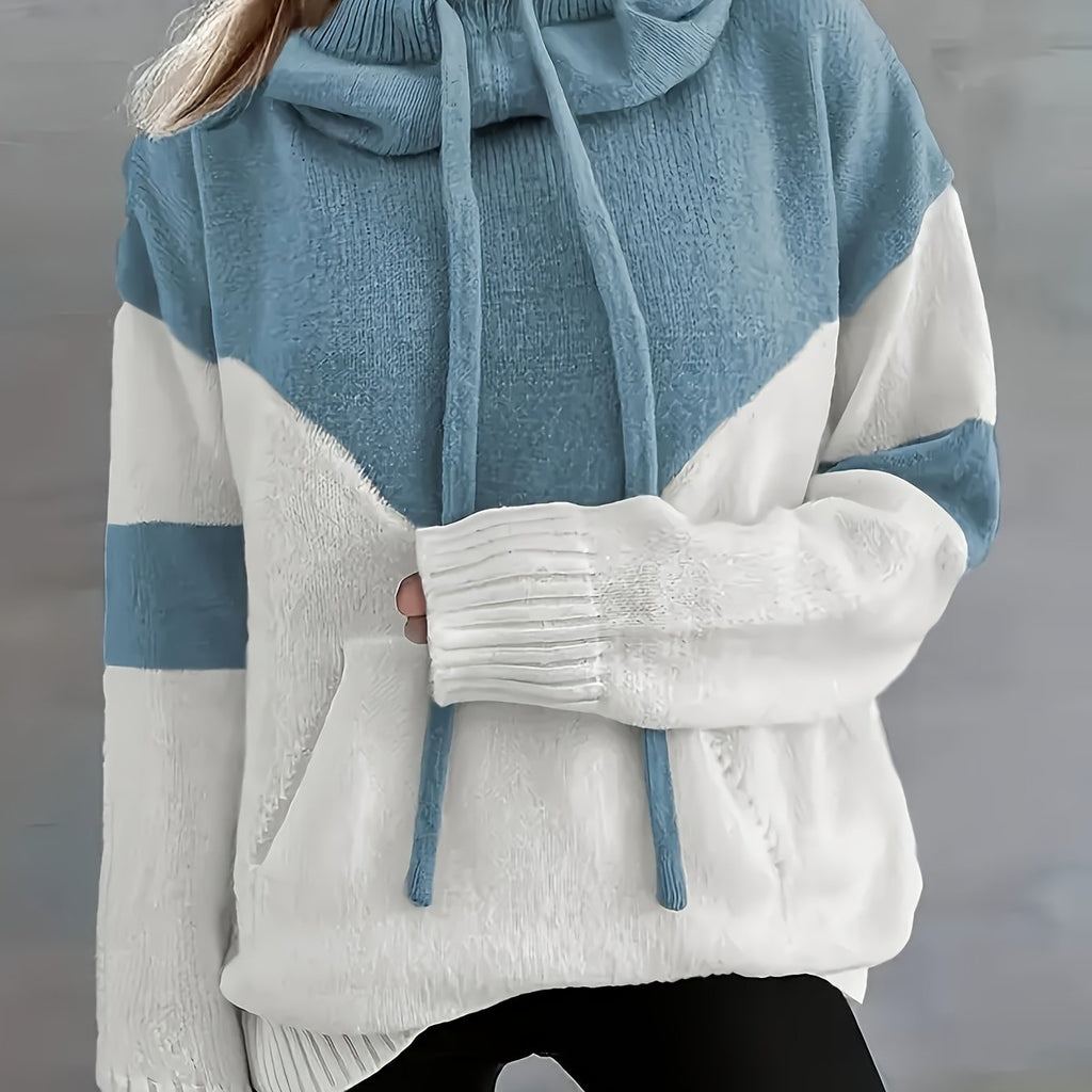 Color-Block Hooded Pullover – Casual Wear, Everyday Comfort