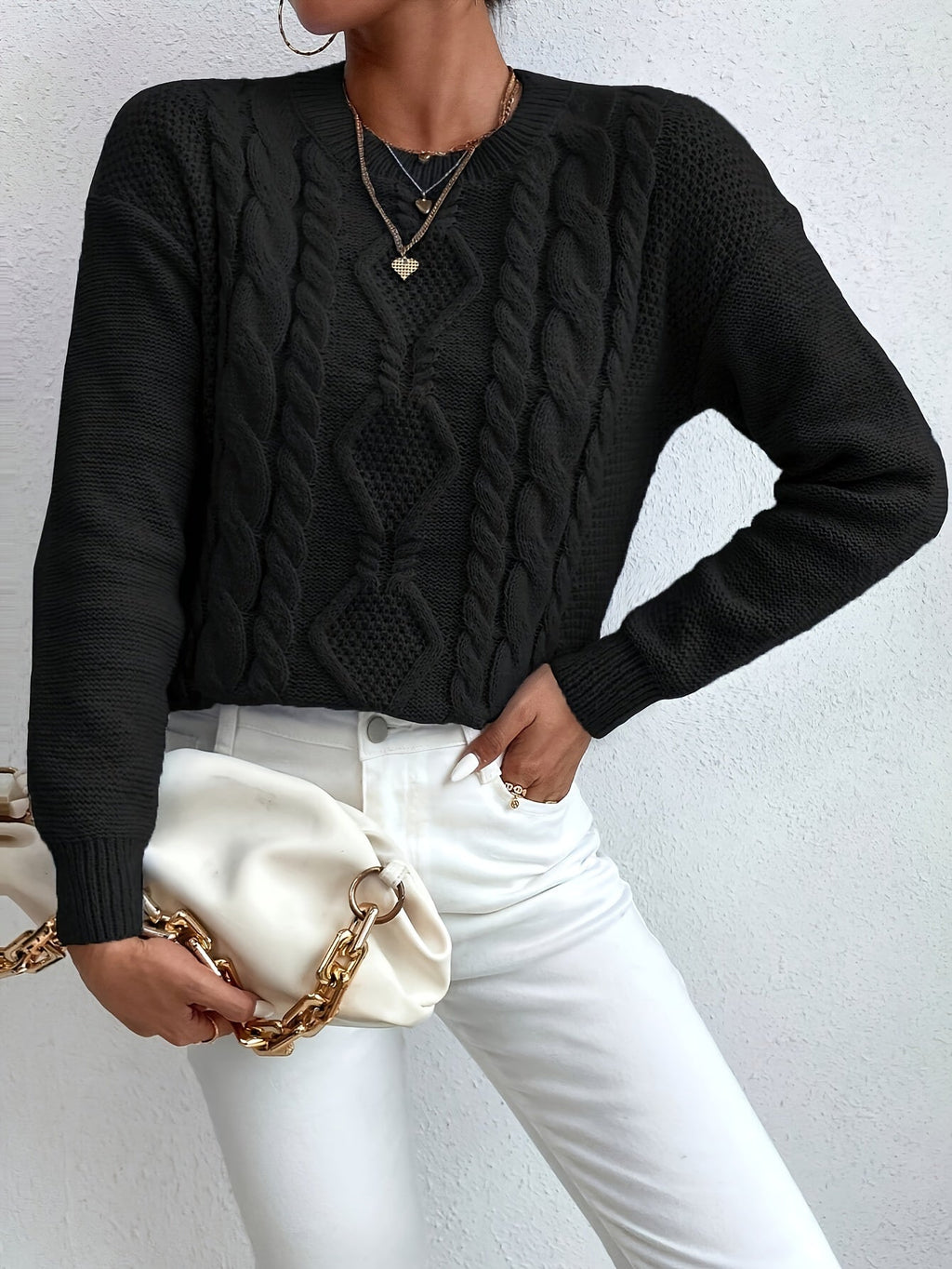 Chunky Cable-Knit Sweater – Casual Wear, Cozy Layering