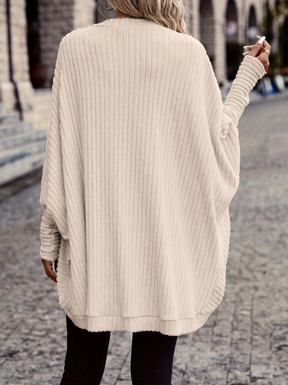 Relaxed Open-Front Cardigan – Casual Wear, Layering