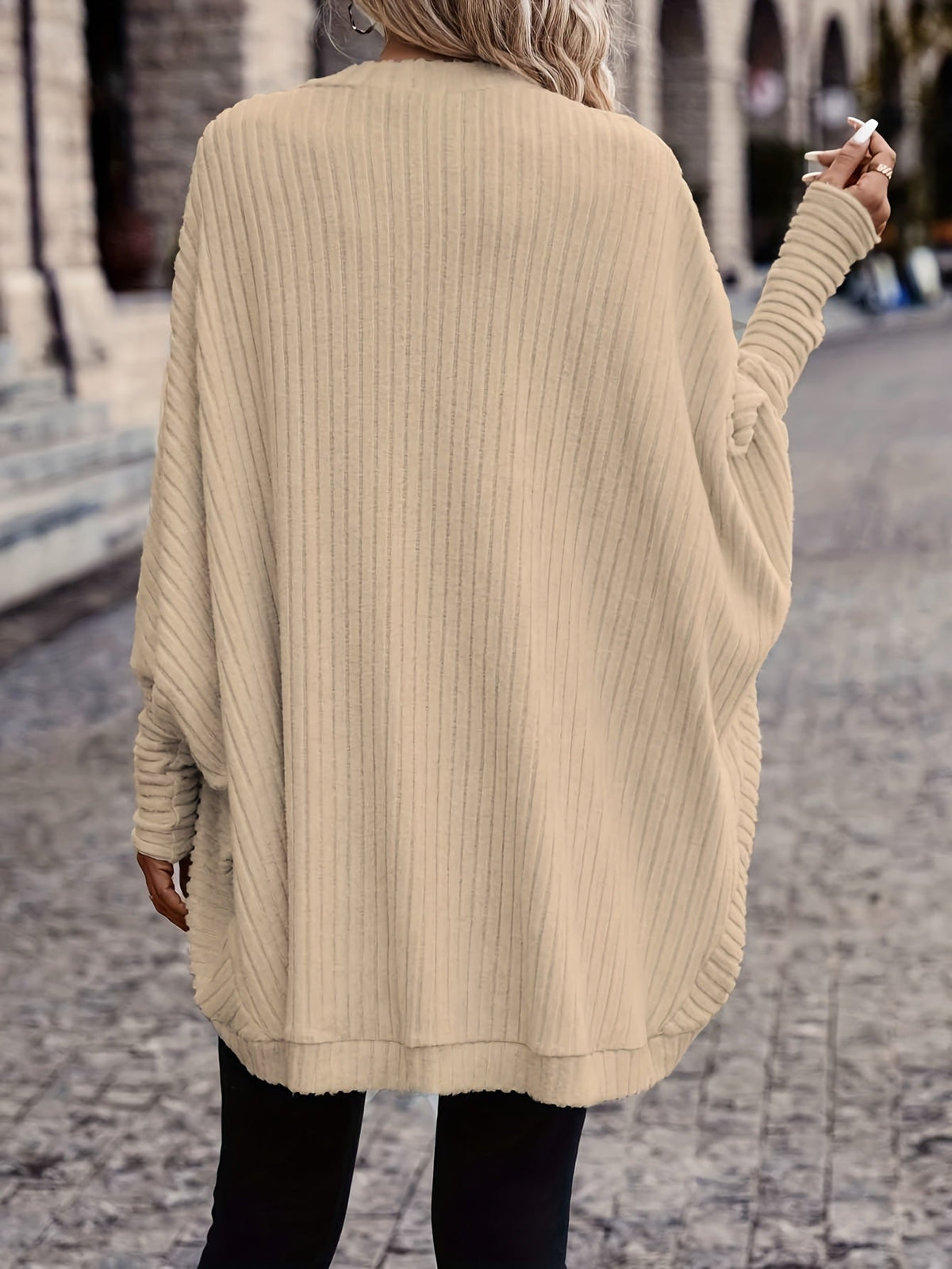 Relaxed Open-Front Cardigan – Casual Wear, Layering