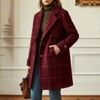 Wool Check Coat – Casual Wear, Office Style