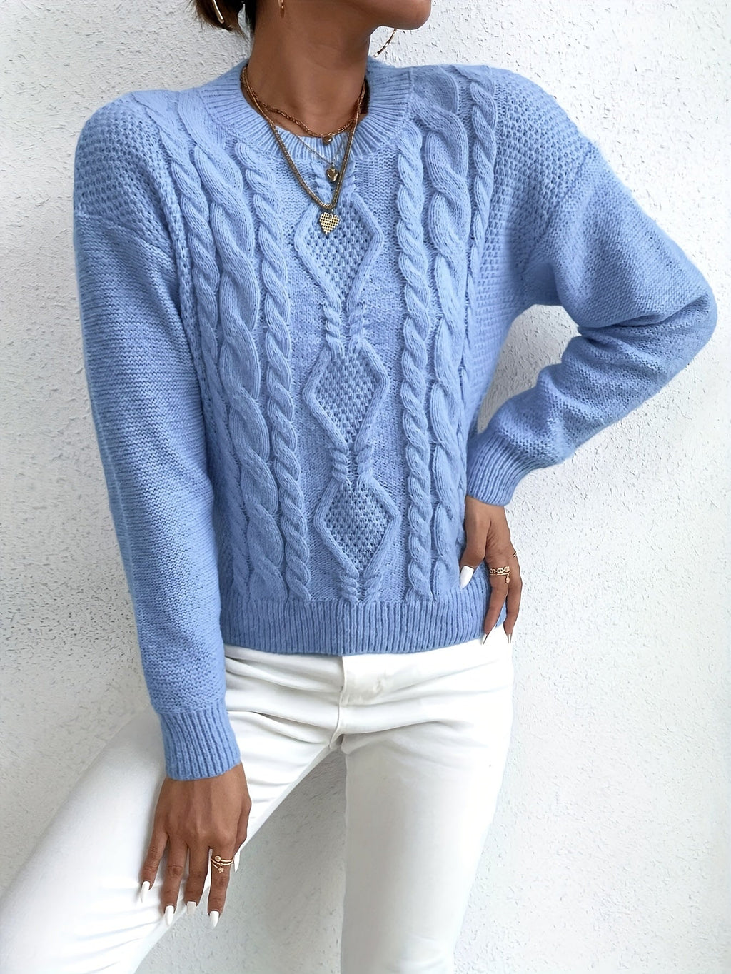 Chunky Cable-Knit Sweater – Casual Wear, Cozy Layering