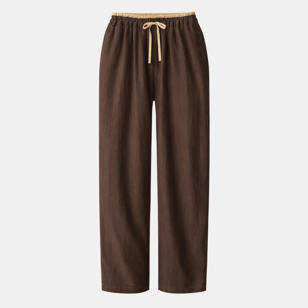 Cotton Linen Drawstring Pants for Women with Pockets - Casual Comfort Wear
