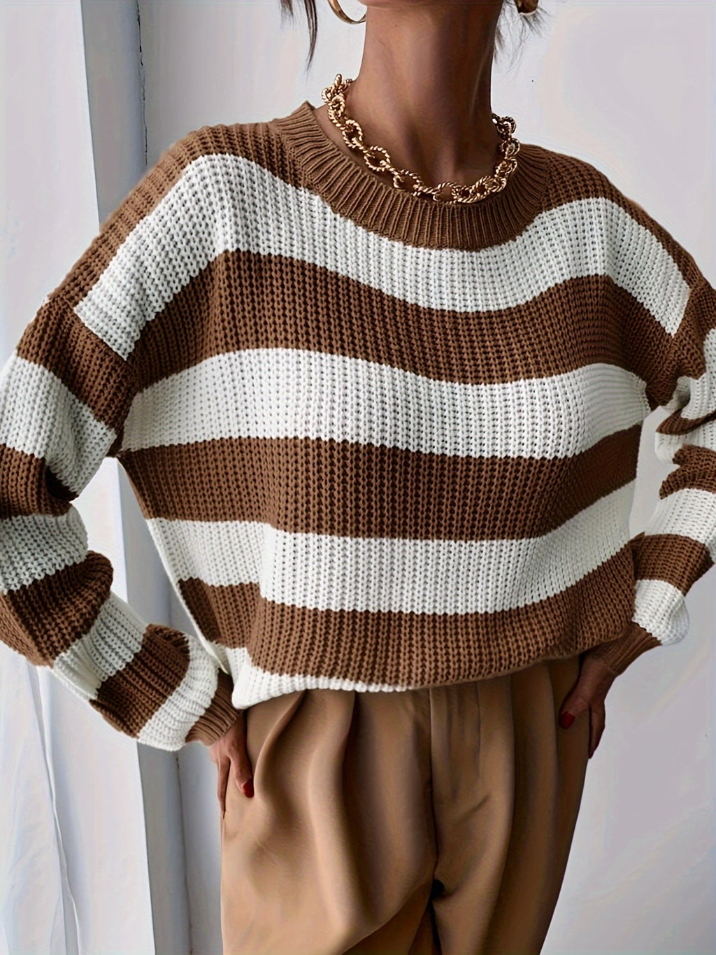 Relaxed Striped Sweater – Casual Wear, Everyday Comfort