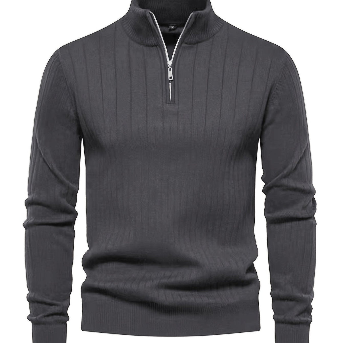 Quarter-Zip Stand Collar Sweater – Casual Wear, Office Style