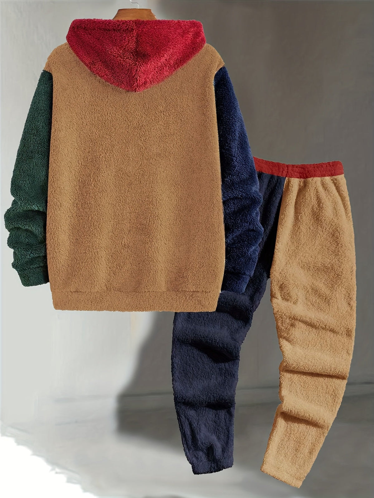 Cozy Color-Block Two-Piece Set – Casual Wear, Comfortable Style