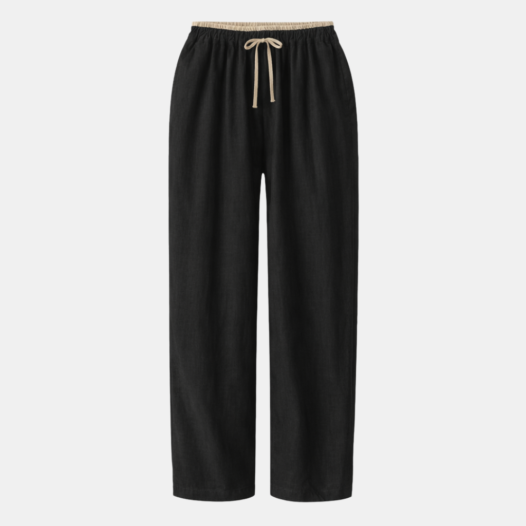 Cotton Linen Drawstring Pants for Women with Pockets - Casual Comfort Wear