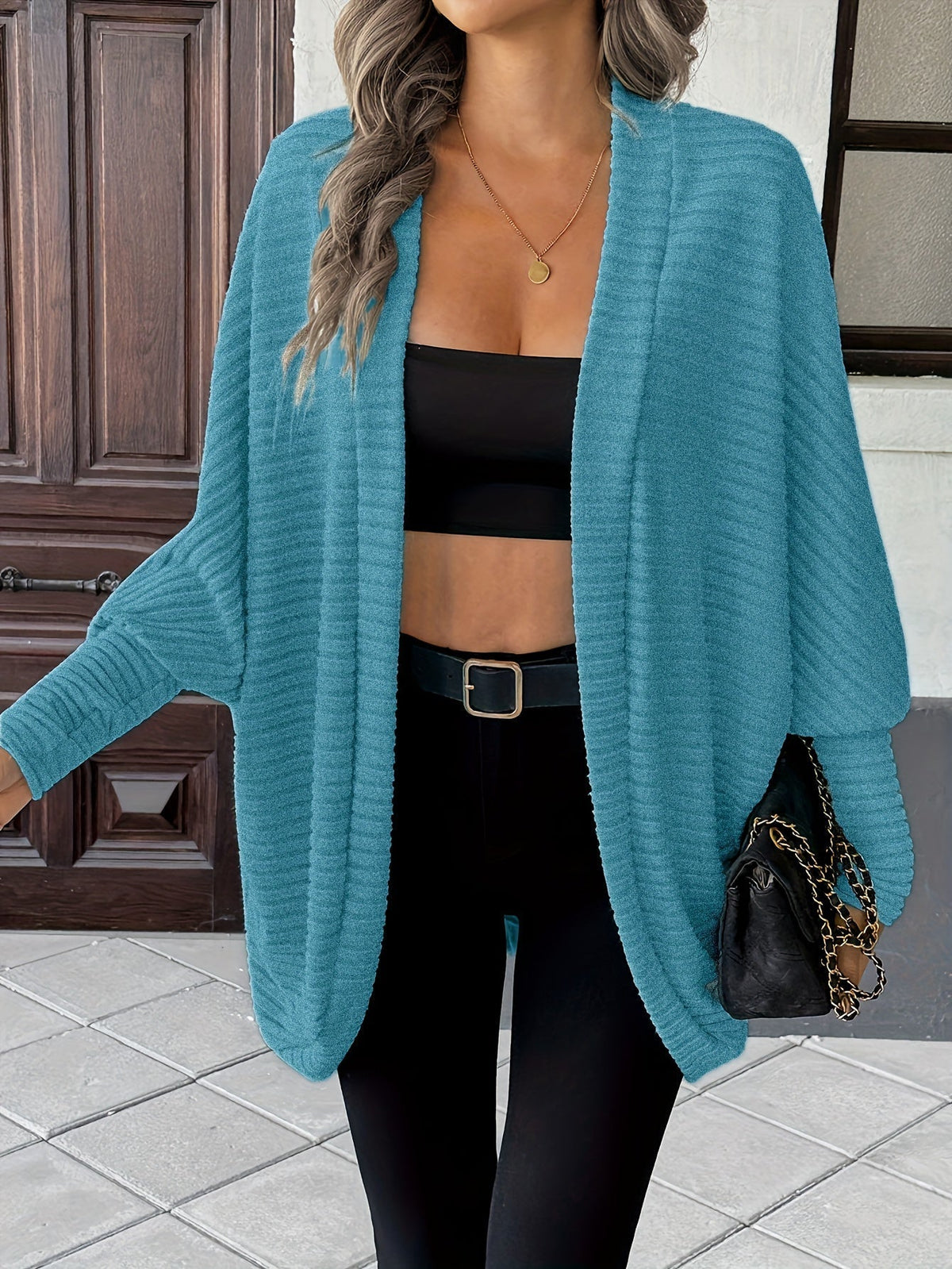 Relaxed Open-Front Cardigan – Casual Wear, Layering