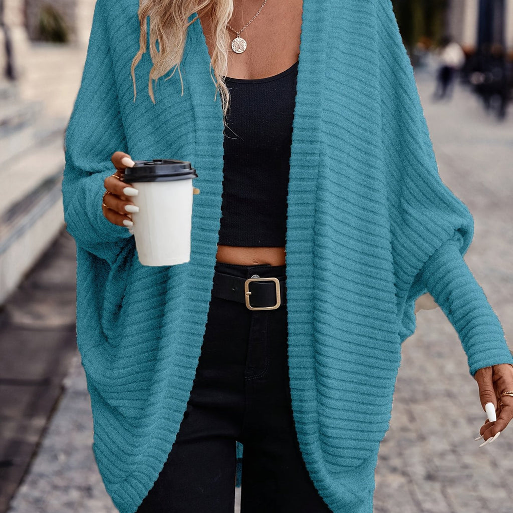 Relaxed Open-Front Cardigan – Casual Wear, Layering