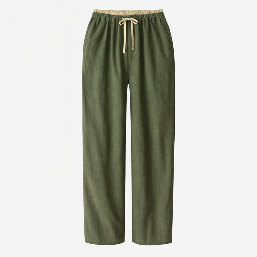 Cotton Linen Drawstring Pants for Women with Pockets - Casual Comfort Wear