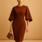 A-line Midi Dress for Women | Comfortable Fabric, Elegant Design | Casual Everyday Wear with Belt
