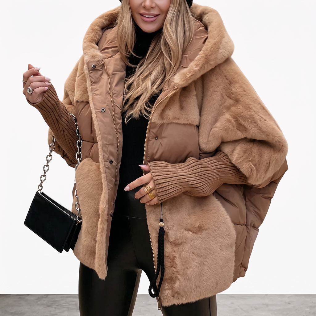 Plush Winter Coat for Women – Warm Hooded Outerwear for Everyday & Casual Wear
