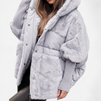 Plush Winter Coat for Women – Warm Hooded Outerwear for Everyday & Casual Wear