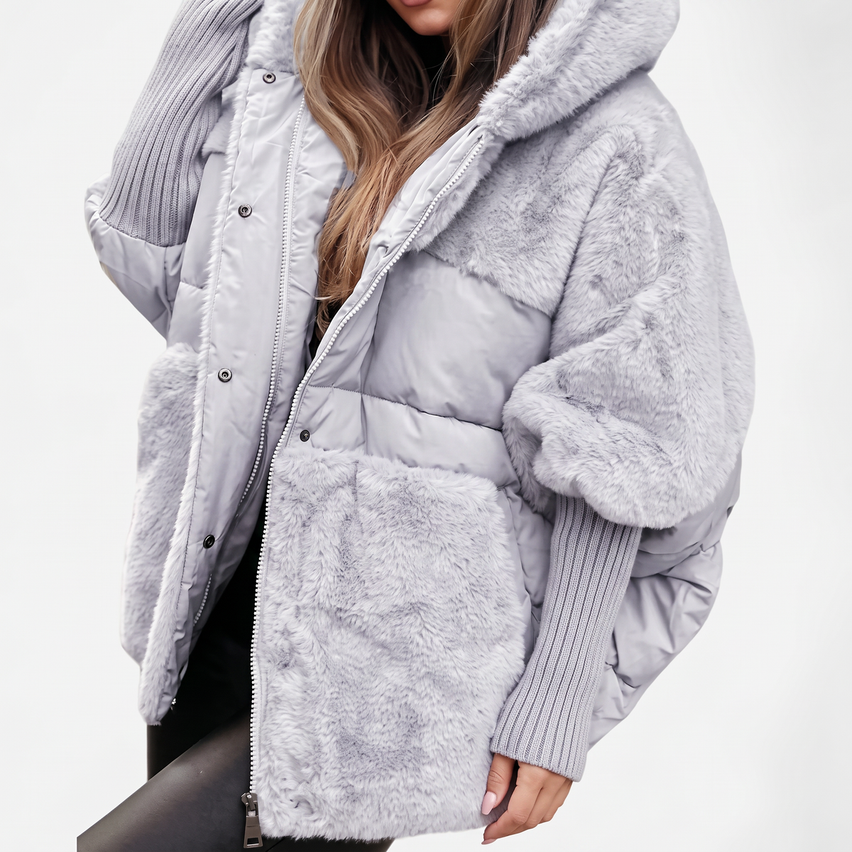 Plush Winter Coat for Women – Warm Hooded Outerwear for Everyday & Casual Wear