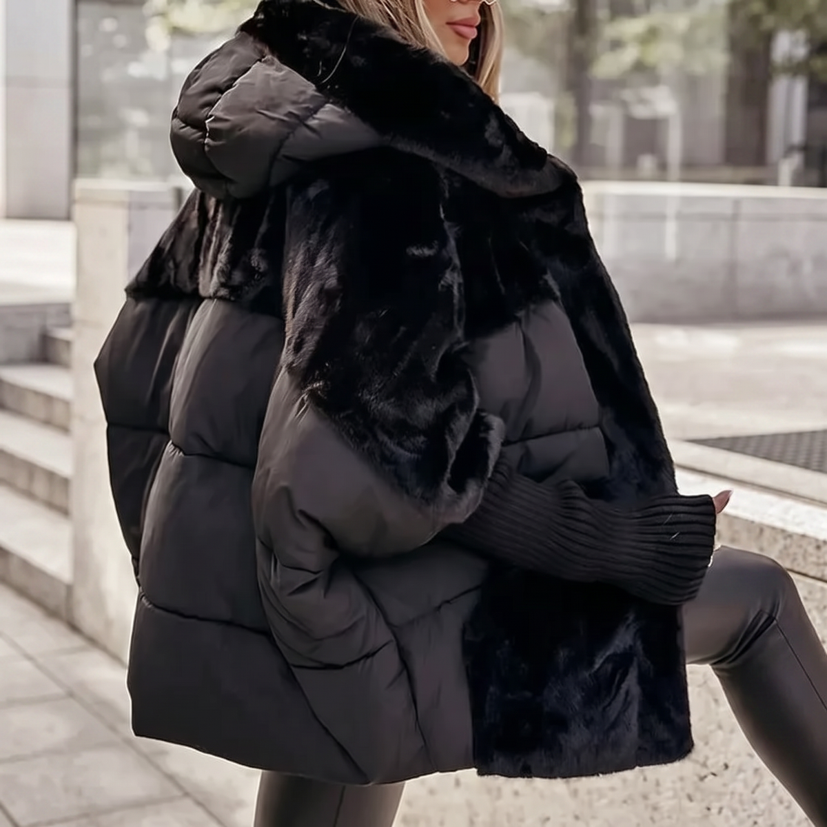 Plush Winter Coat for Women – Warm Hooded Outerwear for Everyday & Casual Wear
