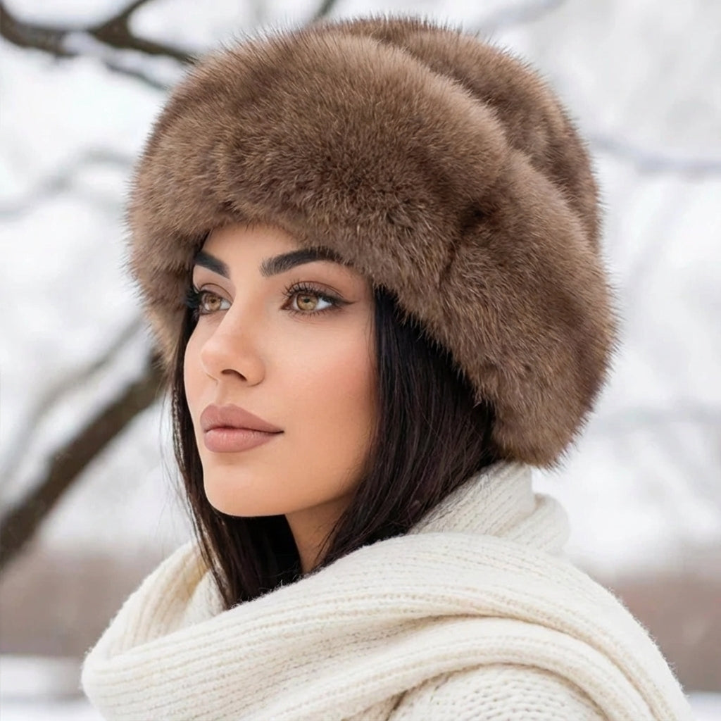 Elegante Mütze aus natürlichem Nerzfell – Stilvoll, Geschenk, Wintermode