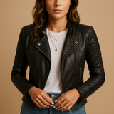 Black Fitted Women's Jacket | Stylish Casual or Formal Outerwear | Versatile Design for All Occasions