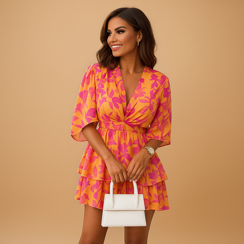 Bohemian Print Mini Dress for Women | Lightweight Fabric | Casual Summer Fashion | Perfect for Beach or Outdoor Events