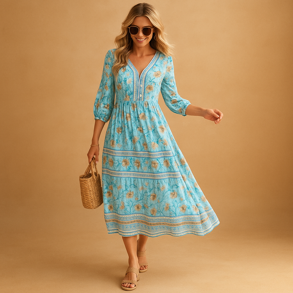 Bohemian Summer Dress for Women | Lightweight Fabric | Casual Beach & Outdoor Wear